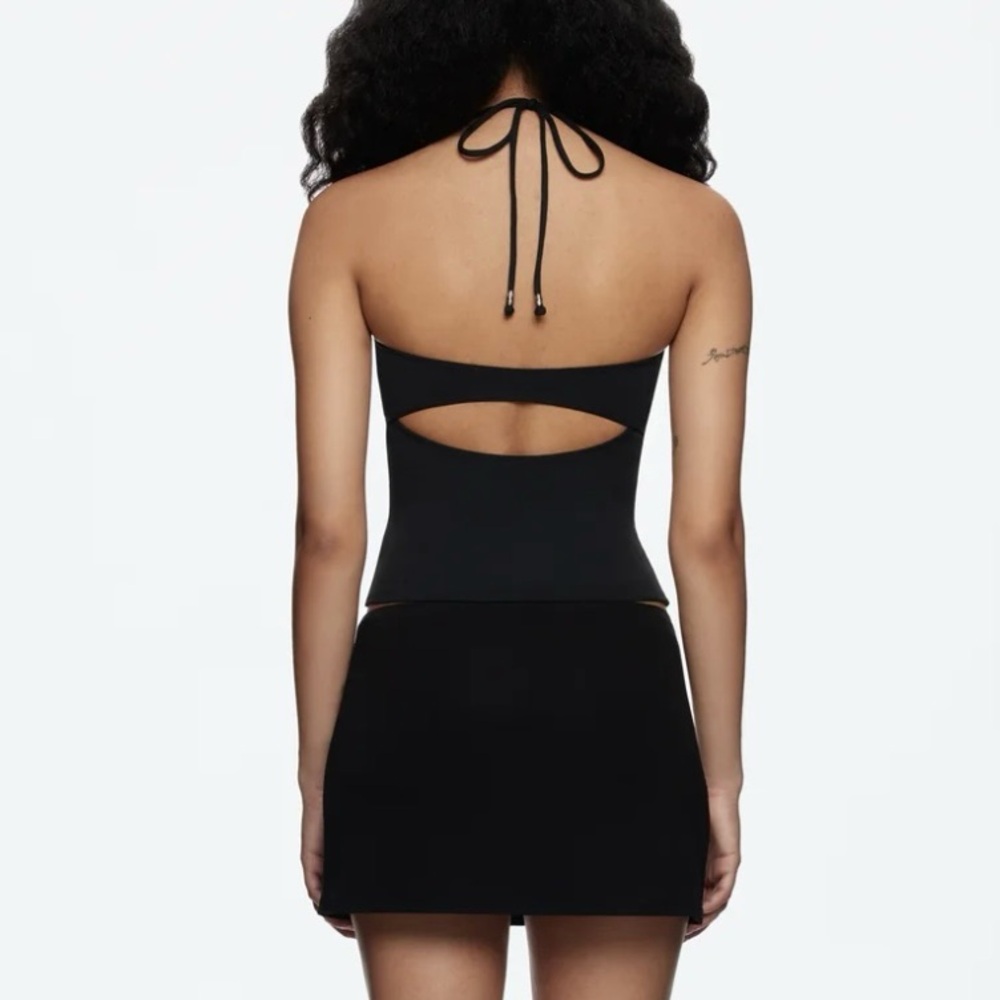 Tank Air Spill Halter Black Tank Top - Picture 4 of 11